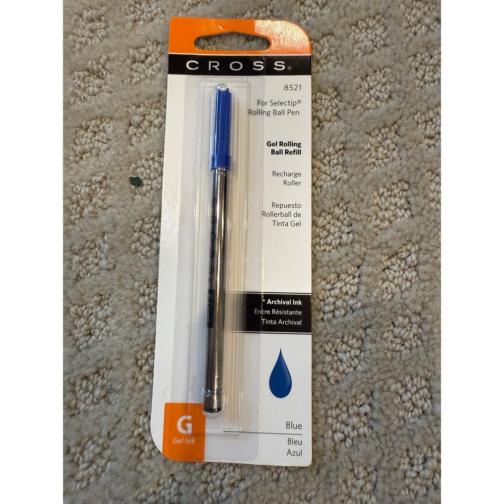 Cross rolling ball pen gel refill # 8521 Blue Archival Ink Sealed
